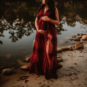 Antonia Maxi Dress in Maroon